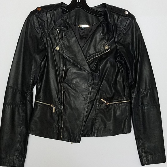 Guess Marciano Leather Jacket Size M Women's Moto - Picture 3 of 8